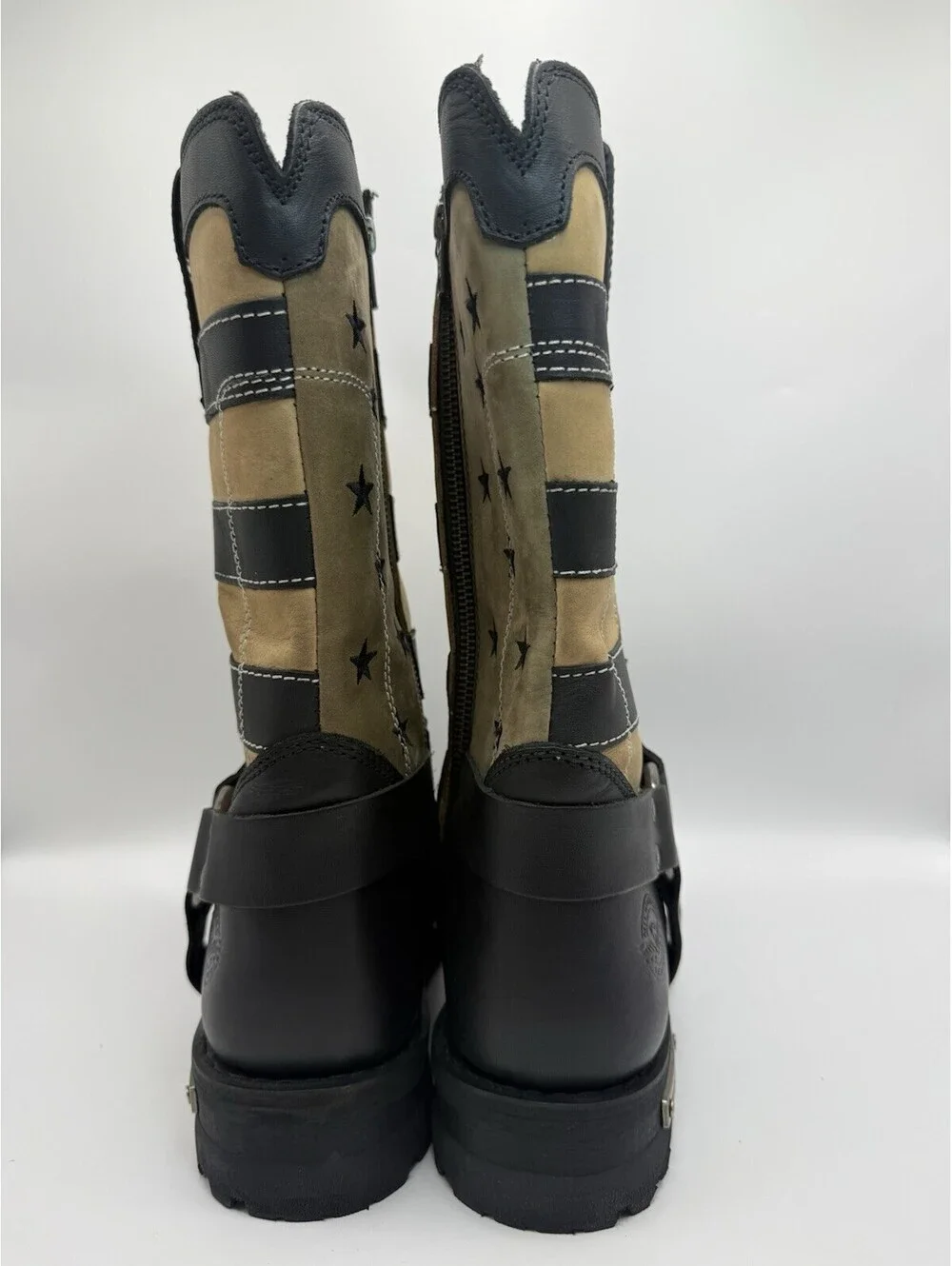 Milwaukee Leather 9045 Men's Boots 'Stars and Stripes' Motorcycle Sz 8 NWOB
